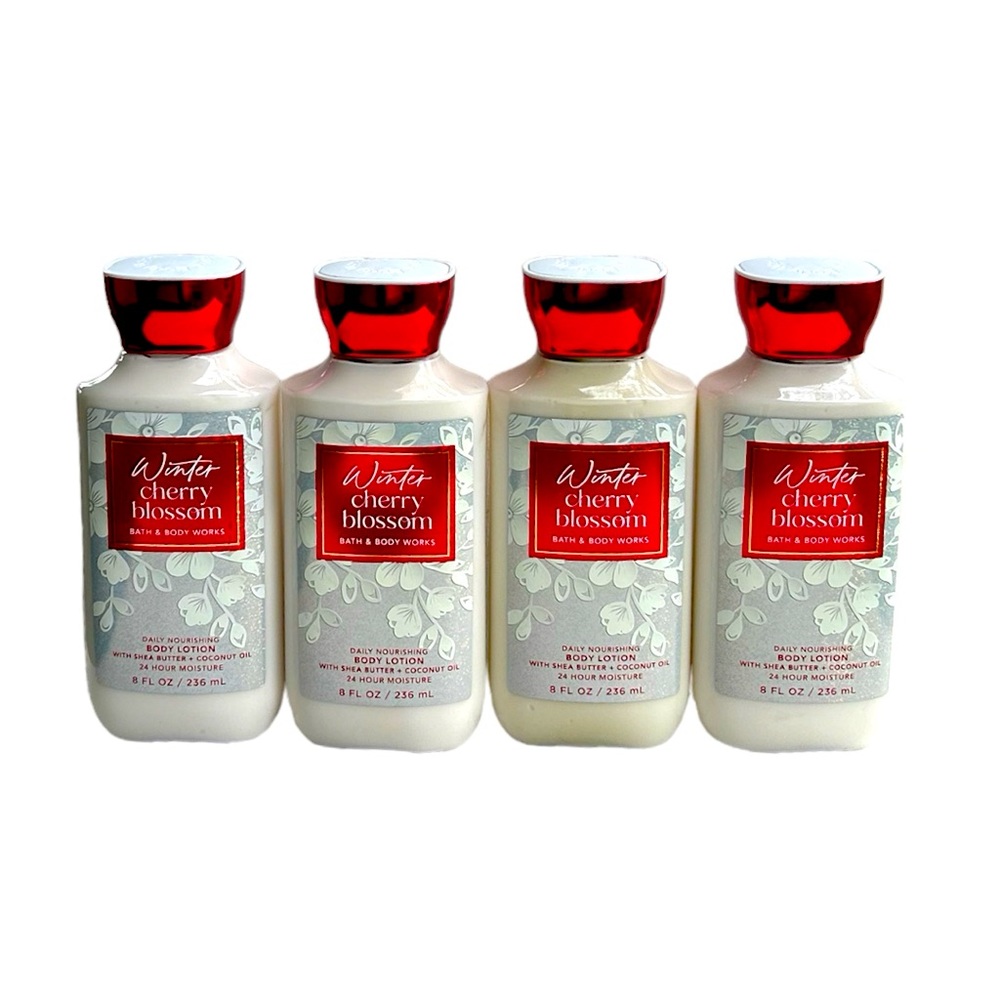 BATH AND BODY WORKS WINTER CHERRY BLOSSOM 
BODY LOTIONS